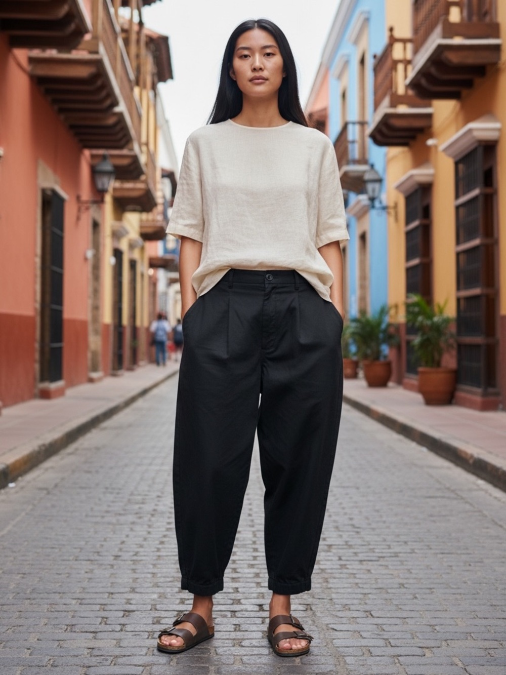 Bitte Kai Rand Scandinavian Lin Tencel Pants Lagenlook Size Large EUC